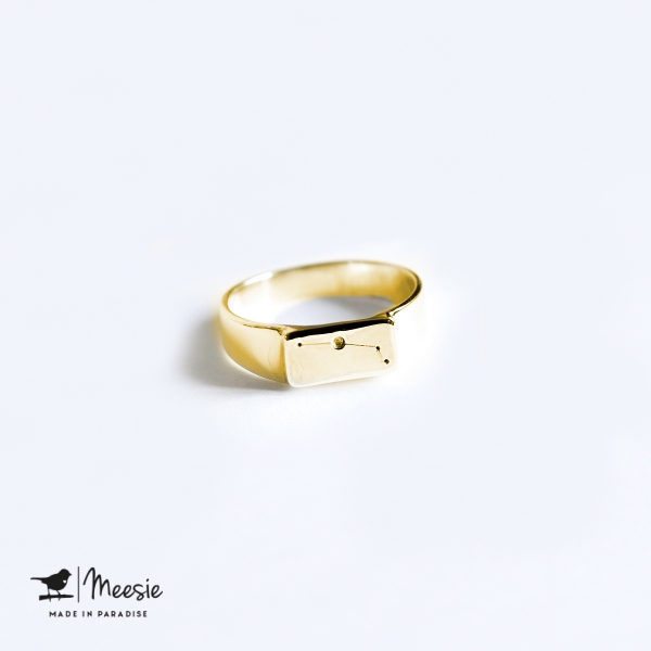 Ring Sterrenbeeld Ram goud op zilver Ring Sterrenbeeld Ram goud op zilver